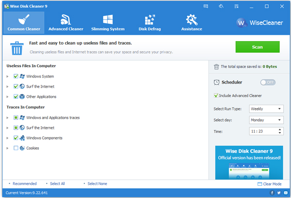 Wise Disk Cleaner Free() V9.22.641 ɫ