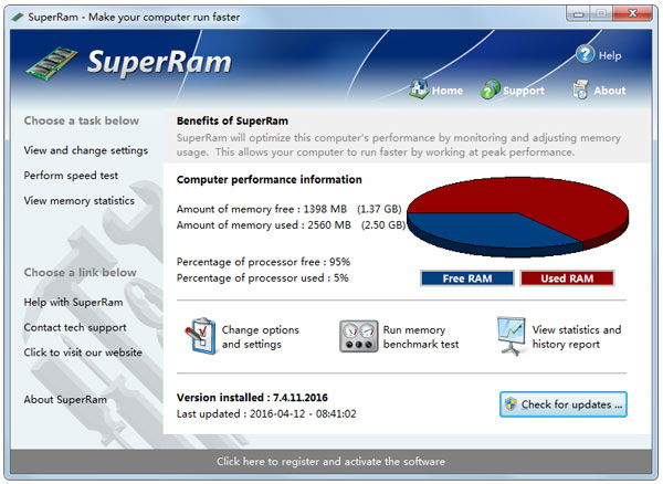 SuperRam(ڴ湤) V7.4.11.2016 Ӣɫ