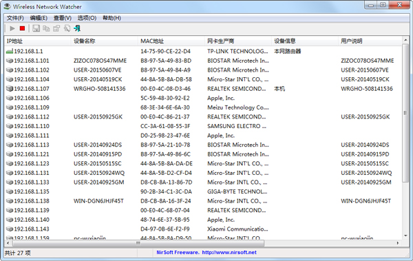 Wireless Network Watcher(��������鿴����) V2.03 ������ɫ��Ѱ�