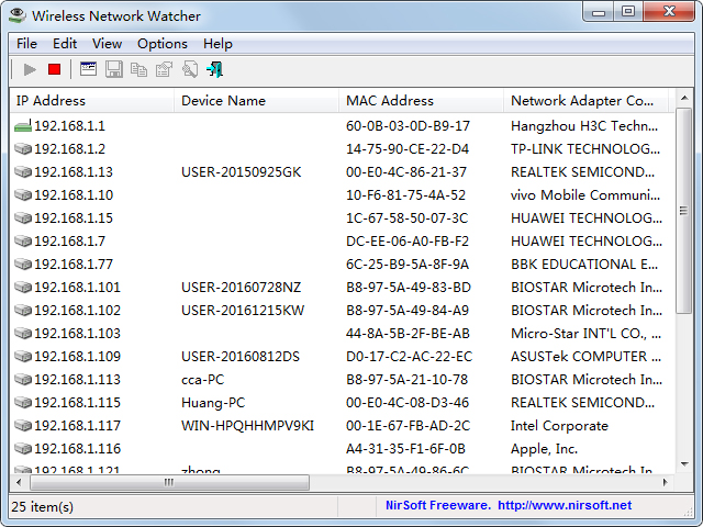 Wireless Network Watcher(无线网络查看器) V2.05 绿色英文版