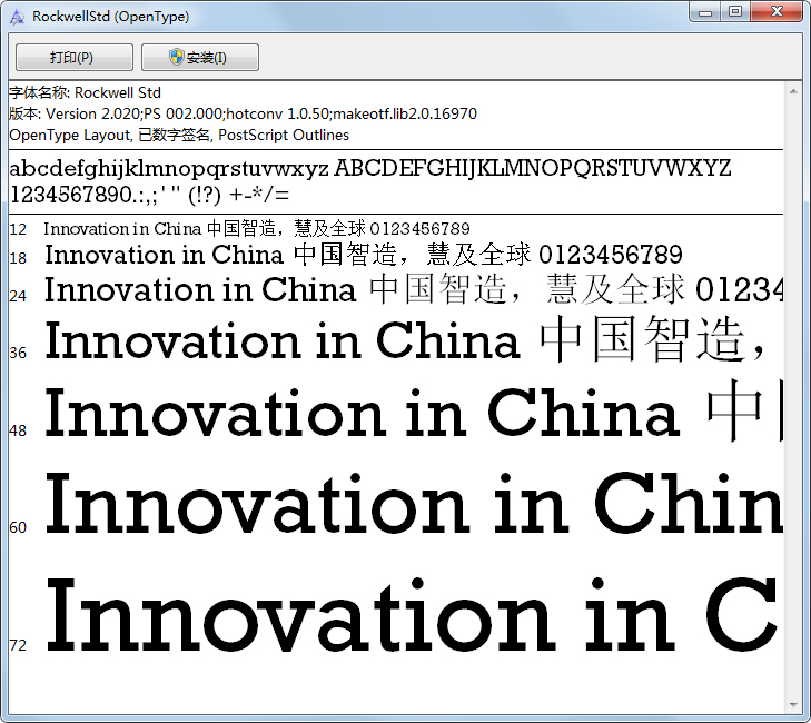 rockwell(OpenType) V2.020
